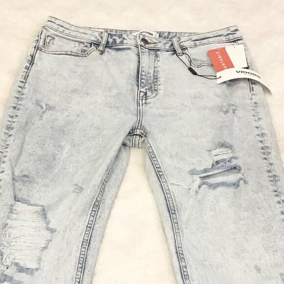 Vigoss 29 (8) NWT Stevie Crop Straight High Rise Women’s Jeans Distressed - Picture 5 of 12
